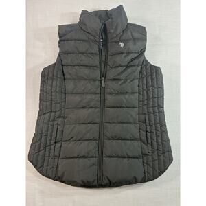 U.S. Polo Assn Quilted Puffer Vest Mens Small Black Full Zip Lightweight